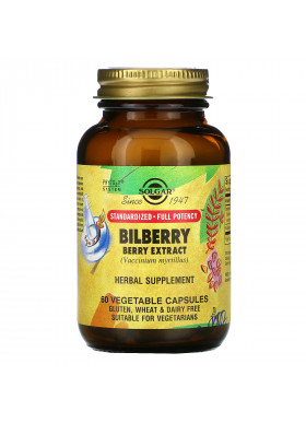 Solgar, Bilberry Berry Extract, 60 Vegetable Capsules