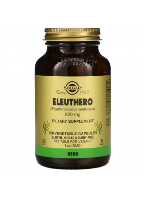 Solgar, Eleuthero, 520 mg, 100 Vegetable Capsules