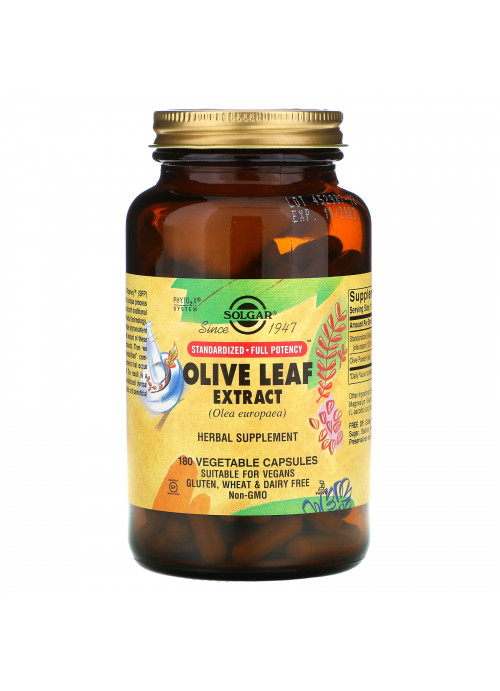 Solgar, Olive Leaf Extract, 180 Vegetable Capsules