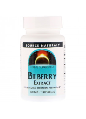 Source Naturals, Bilberry Extract, 100 mg, 120 Tablets