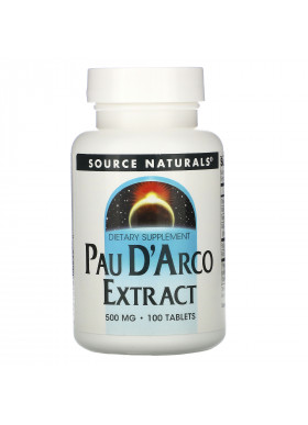 Source Naturals, Pau D'Arco Extract, 500 mg, 100 Tablets