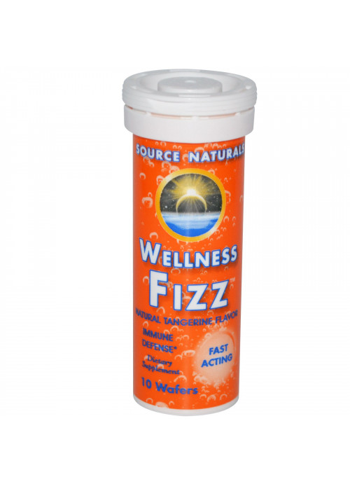 Source Naturals, Wellness Fizz, Natural Tangerine Flavor, 10 Wafers