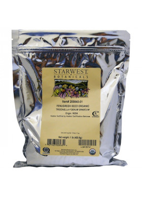 Starwest Botanicals, Fenugreek Seed Organic, 1 lb (453.6 g)