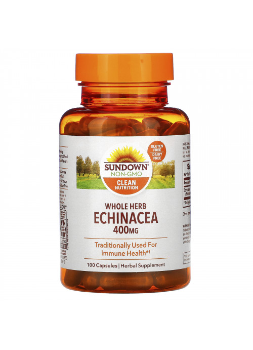 Sundown Naturals, Whole Herb Echinacea, 400 mg, 100 Capsules