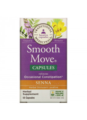 Traditional Medicinals, Smooth Move Capsules, Senna, 50 Capsules