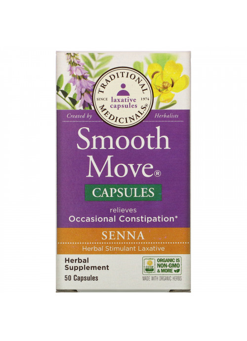 Traditional Medicinals, Smooth Move Capsules, Senna, 50 Capsules