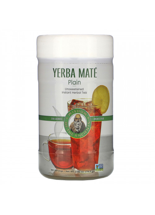Wisdom Natural, Yerba Mate Plain, Unsweetened, Instant Herbal Tea, 2.82 oz (79.9 g)
