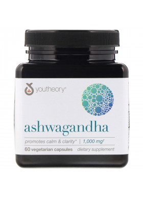 Youtheory, Ashwagandha, 1,000 mg, 60 Vegetarian Capsules