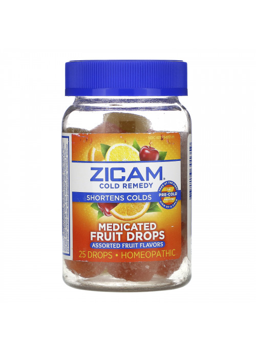 Zicam, Cold Remedy, Medicated Fruit Drop, Assorted Fruit , 25 Drops