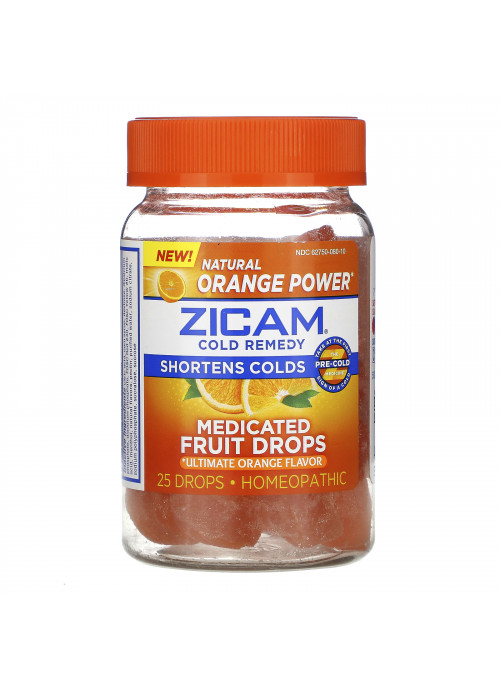 Zicam, Cold Remedy, Medicated Fruit Drop, Ultimate Orange, 25 Drops