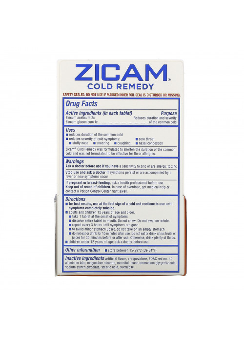 Zicam, Cold Remedy, RapidMelts, Cherry, 25 Quick Dissolve Tablets