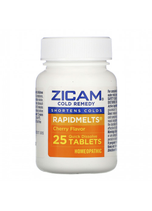 Zicam, Cold Remedy, RapidMelts, Cherry, 25 Quick Dissolve Tablets