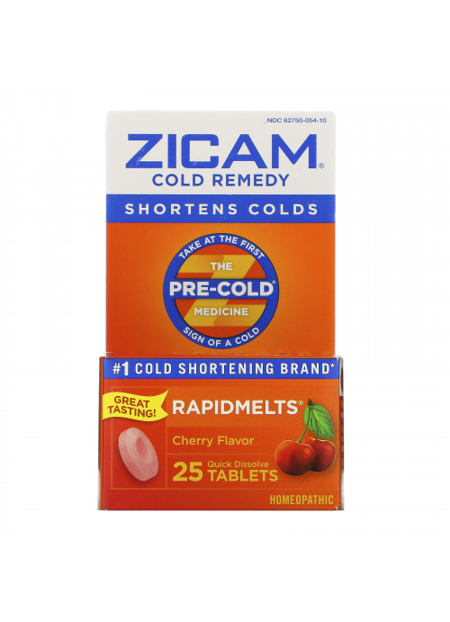 Zicam, Cold Remedy, RapidMelts, Cherry, 25 Quick Dissolve Tablets