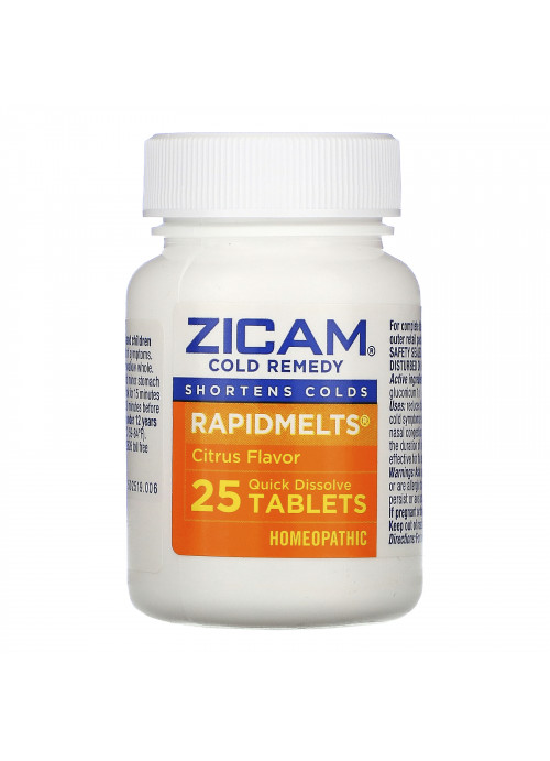 Zicam, Cold Remedy, RapidMelts, Citrus , 25 Quick Dissolve Tablets