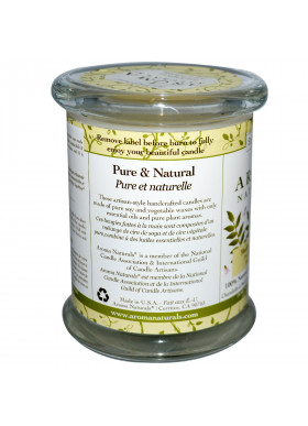 Aroma Naturals, Soy VegePure, 100% Natural Soy Pillar Candle, Meditation, Patchouli & Frankincense, 8.8 oz (260 g)