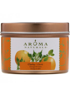 Aroma Naturals, Soy VegePure, Clarity, Travel Candle, Orange & Cedar, 2.8 oz (79.38 g)