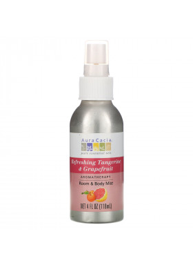 Aura Cacia, Aromatherapy Room & Body Mist, Refreshing Tangerine & Grapefruit, 4 fl oz (118 ml)