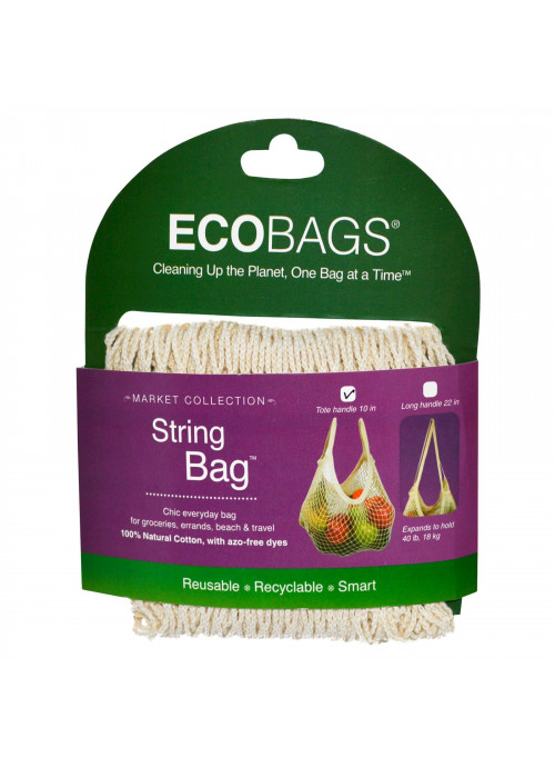 ECOBAGS, Market Collection, String Bag, Tote Handle 10 in, Natural, 1 Bag