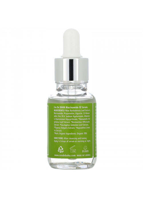 Cos De BAHA, N, Niacinamide 10 Serum, 1 fl oz (30 ml)