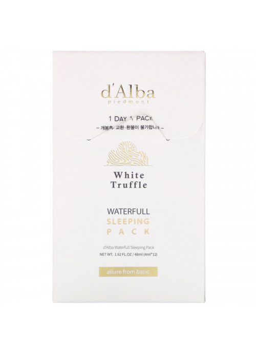 d'Alba, White Truffle, Waterfull Sleeping Pack, 1.62 fl oz (48 ml)