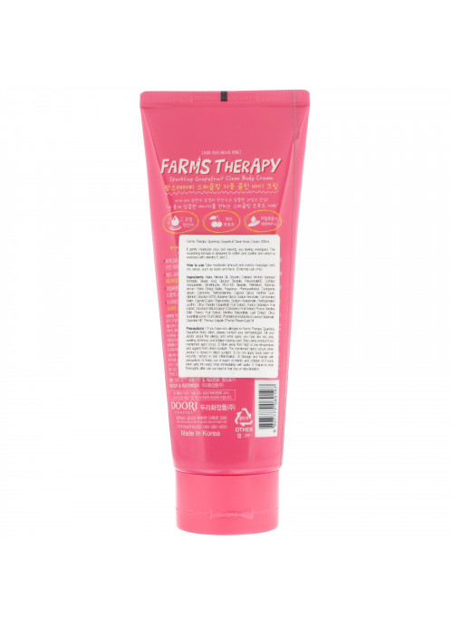 Doori Cosmetics, Farms Therapy, Sparkling Body Cream, Grapefruit Clean, 6.7 fl oz (200 ml)