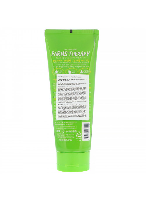 Doori Cosmetics, Farms Therapy, Sparkling Body Cream, Green Apple, 6.7 fl oz (200 ml)