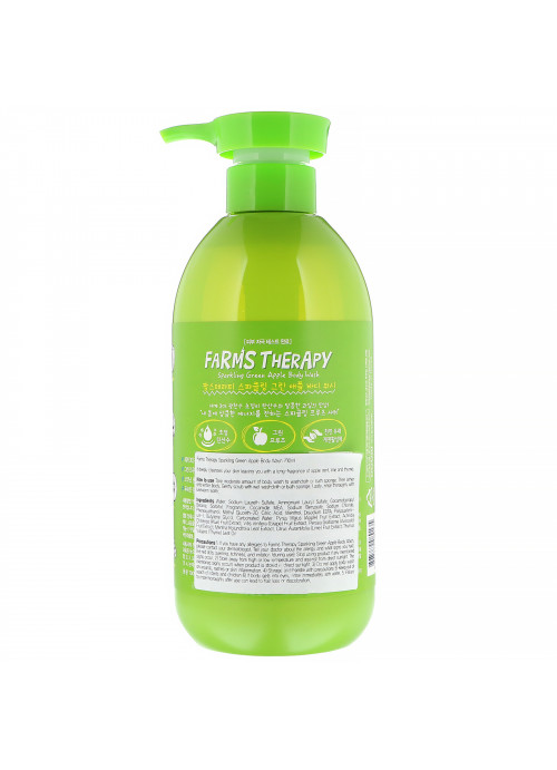 Doori Cosmetics, Farms Therapy, Sparkling Body Wash, Green Apple, 23.6 fl oz (700 ml)