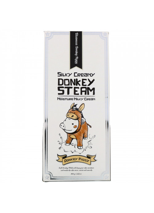 Elizavecca, Donkey Piggy, Silky Creamy Donkey Steam, Moisture Milky Cream, 3.53 oz (100 g)