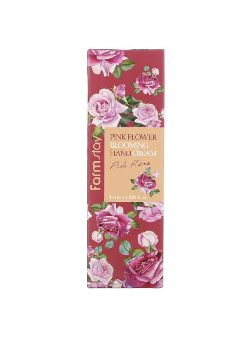 Farm Stay, Pink Flower Blooming Hand Cream, Pink Rose, 3.38 fl oz (100 ml)