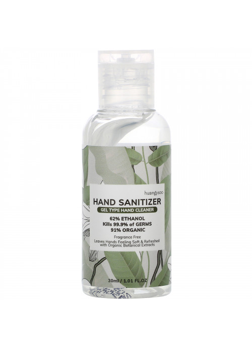Huangjisoo, Hand Sanitizer, 62% Alcohol, Fragrance Free, 1.01 fl oz (30 ml)