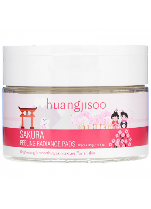 Huangjisoo, Sakura, Peeling Radiance Pads, 60 Pads, 7.76 fl oz (220 g)