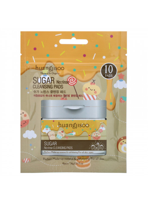 Huangjisoo, Sugar, No:rinse Cleansing Pads, 10 Pads