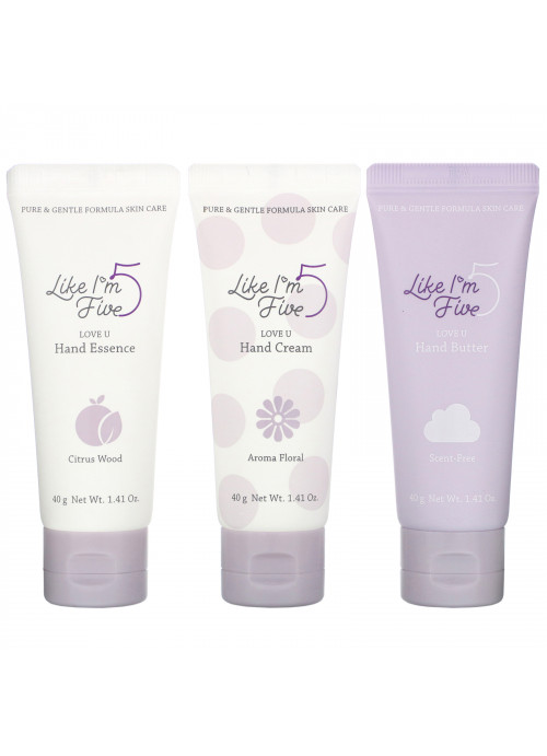Like I'm Five, Love U Hand Care Set, 3 Piece Set, 1.41 oz  (40 g) Each