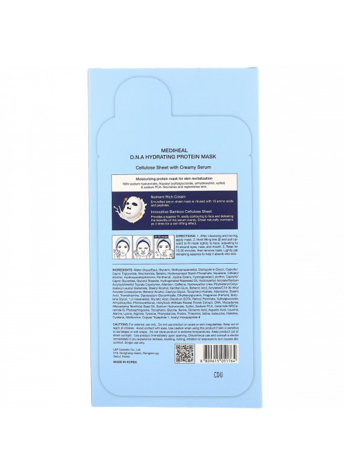 Mediheal, D.N.A Hydrating Protein Mask, 5 Sheets, 0.84 fl oz (25 ml) Each