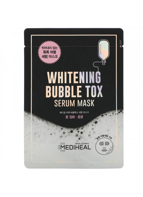 Mediheal, Whitening Bubble Tox Serum Mask, 10 Sheets, 21 ml Each