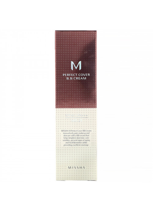 Missha, M Perfect Cover B.B Cream, SPF 42 PA+++, No. 21 Light Beige, 1.7 oz (50 ml)