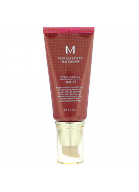 Missha, M Perfect Cover B.B Cream, SPF 42 PA+++, No. 21 Light Beige, 1.7 oz (50 ml)
