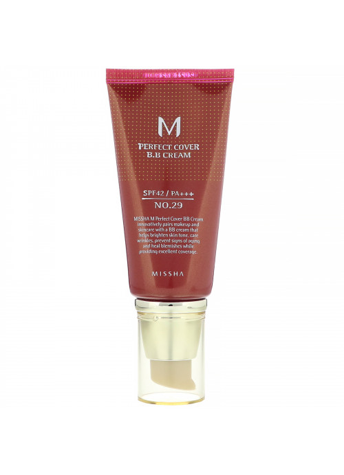 Missha, M Perfect Cover B.B Cream, SPF 42 PA+++, No. 29 Caramel Beige, 1.7 oz (50 ml)