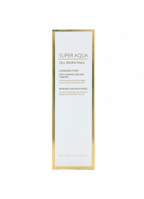 Missha, Super Aqua, Cell Renew Snail, Cleansing Foam, 3.38 fl oz (100 ml)