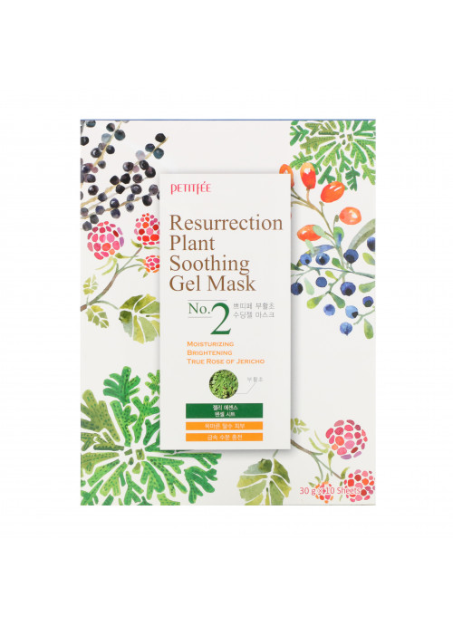 Petitfee, Resurrection Plant Soothing Gel Mask, 10 Sheets, 30 g Each