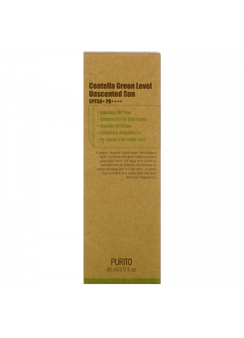 Purito, Centella Green Level, Unscented Sun, SPF 50+ PA++++, 2.0 fl oz (60 ml)