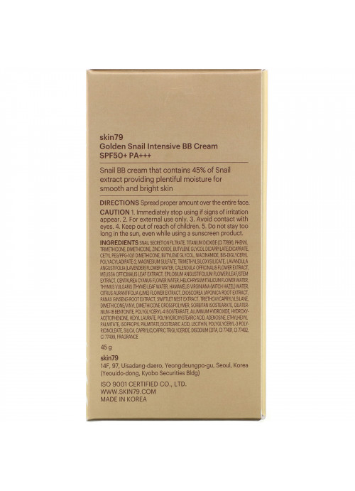 Skin79, Golden Snail, Intensive BB Cream, SPF 50+ PA+++, 45 g