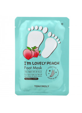 Tony Moly, I'm Lovely Peach, Foot Mask, 2 Sheet, 0.56 oz (16 g)