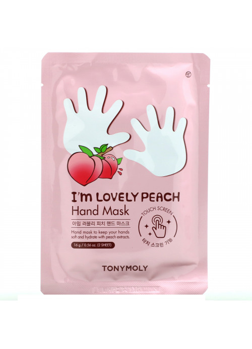 Tony Moly, I'm Lovely Peach, Hand Mask, 1 Pair, 0.56 oz (16 g)