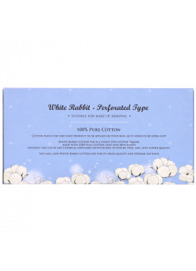 White Rabbit, Premium Cosmetic Cotton Sheet, Perforated, 200 Sheets