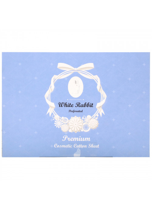 White Rabbit, Premium Cosmetic Cotton Sheet, Perforated, 200 Sheets
