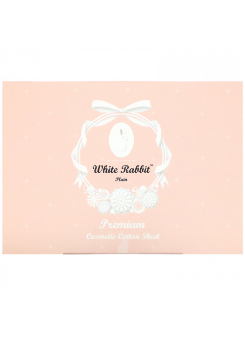 White Rabbit, Premium Cosmetic Cotton Sheet, Plain, 200 Sheets