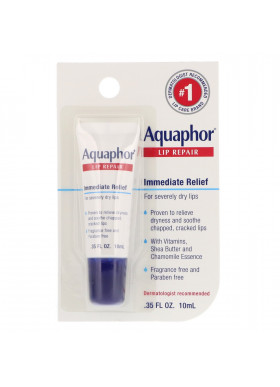 Aquaphor, Lip Repair, Immediate Relief, Fragrance Free, .35 fl oz (10 ml)