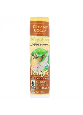 Badger Company, Cocoa Butter Lip Balm, Creamy Cocoa, .25 oz (7 g)