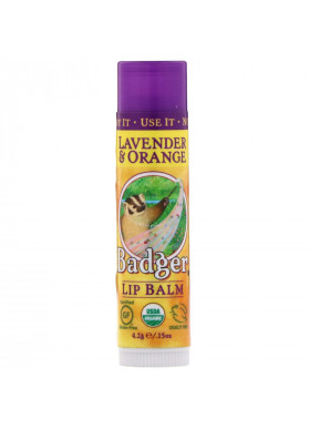 Badger Company, Lip Balm, Lavender & Orange, .15 oz (4.2 g)